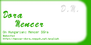 dora mencer business card