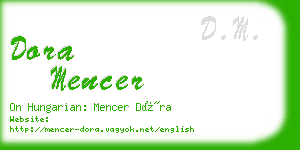 dora mencer business card
